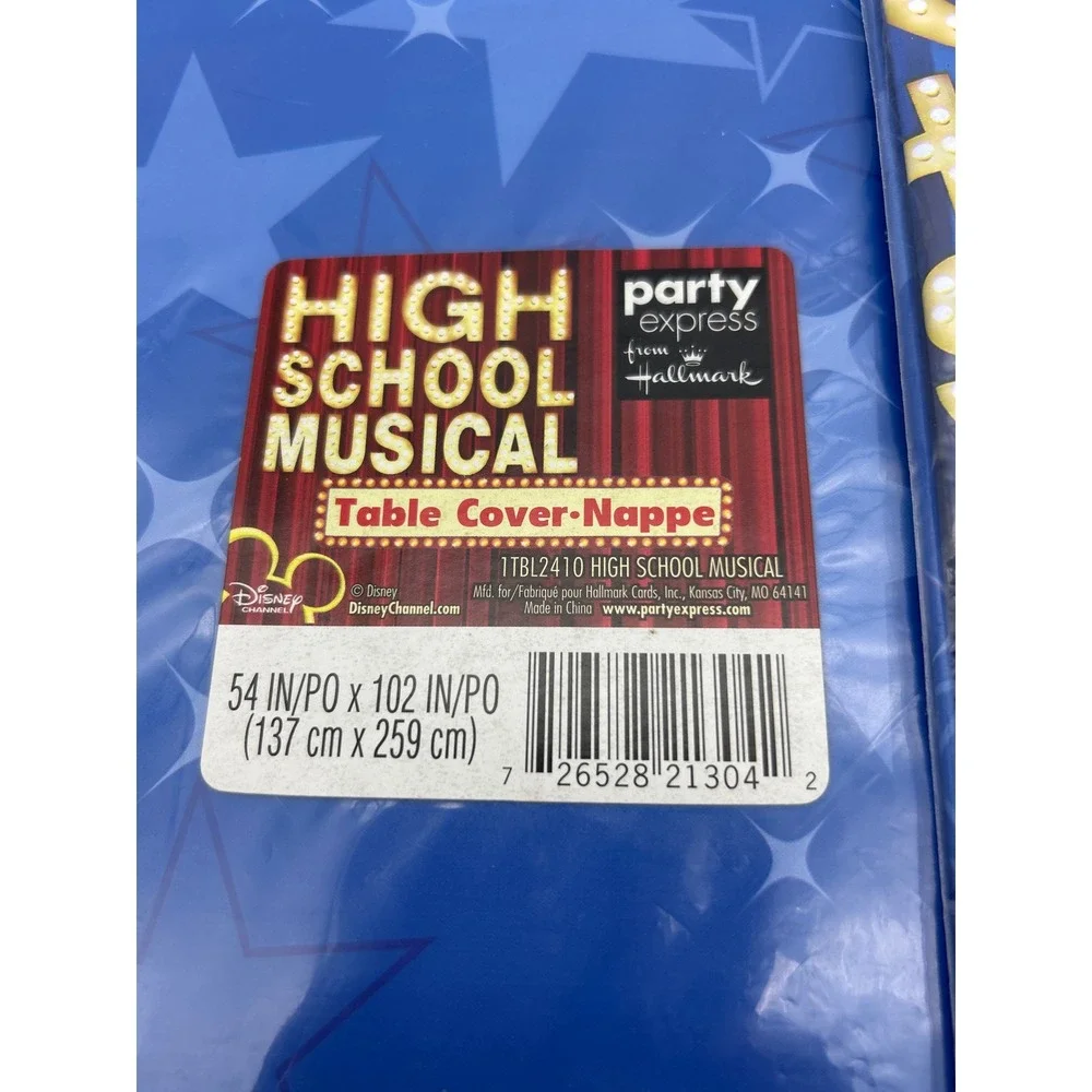 Hallmark High School Musical Plastic Table Cover 54x102 Disney 2 pk‎ bundle